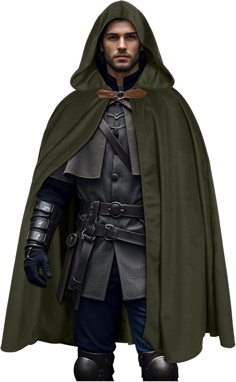 Vintage Trench Coat - L'VOW Medieval Velvet Hooded Cloak -