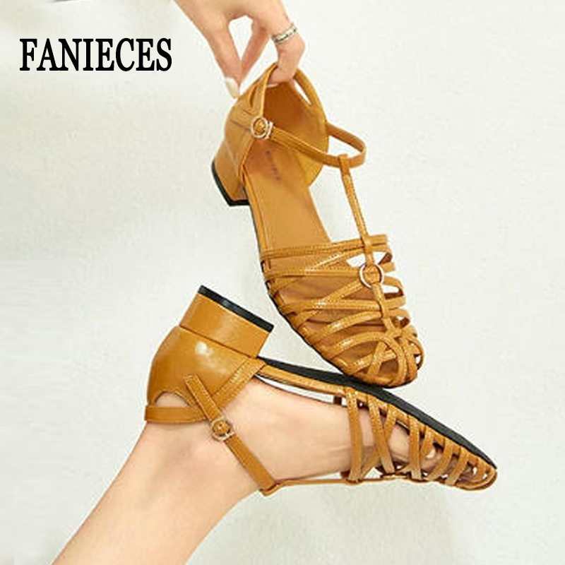 Vintage And Modern Fashion - Plus Size Women Roman Sandals Woven