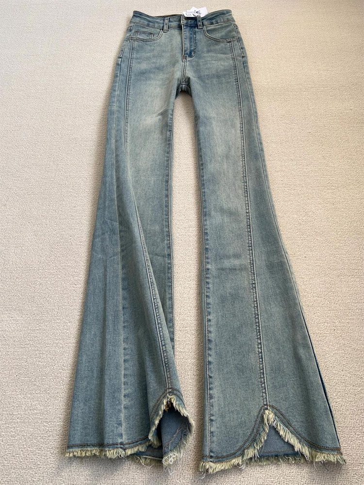 Mom Jean High Rise - Autumn Vintage Y2k Flared Jeans Retro