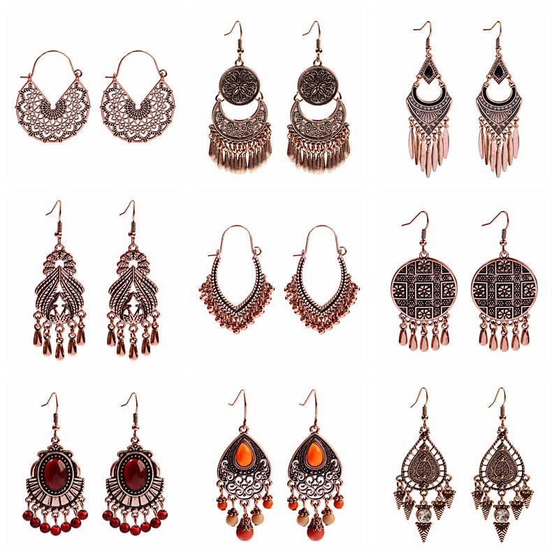 Vintage Fashion Ornaments - Women's Vintage Boho Ethinic Rose Golden