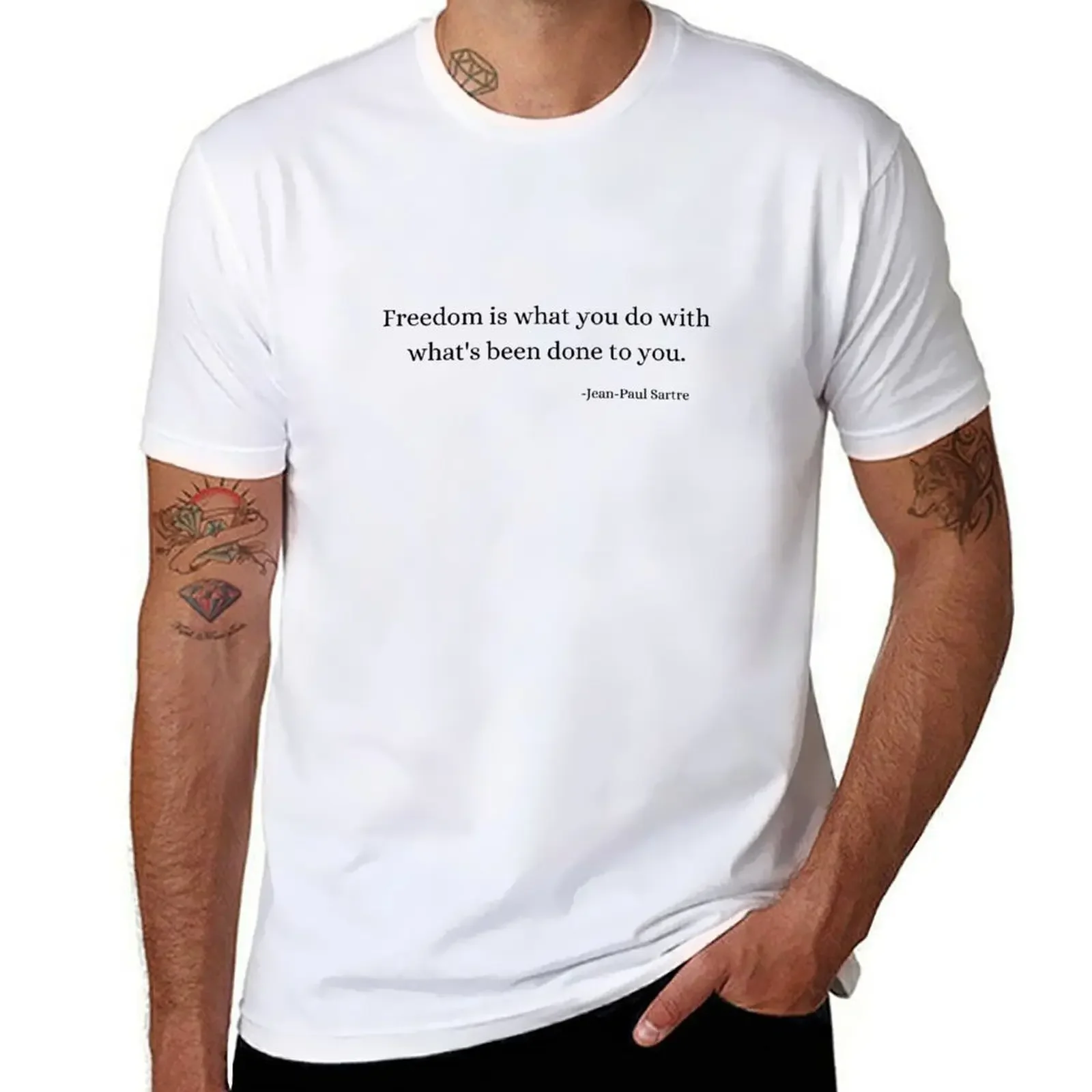 Vintage Fashion Quotes - History Philosophy Quotes: Jean-Paul Sartre T-Shirt
