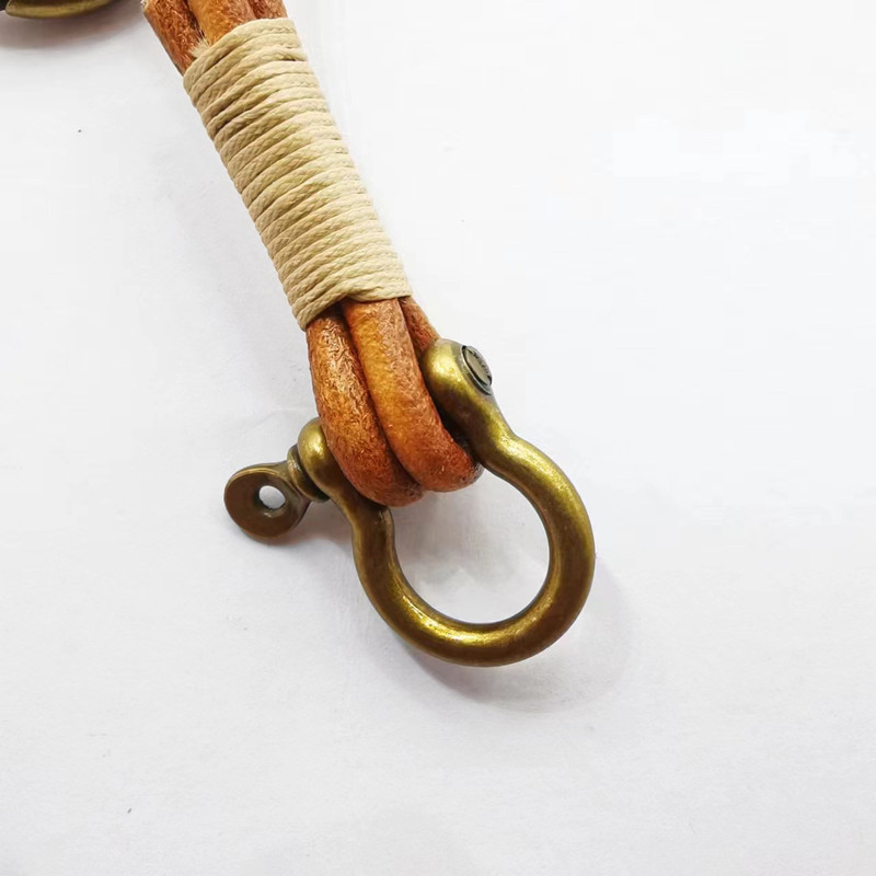 Leather Lanyard Hook Retro Cow - Vintage Fashion Ornaments 评论和价格