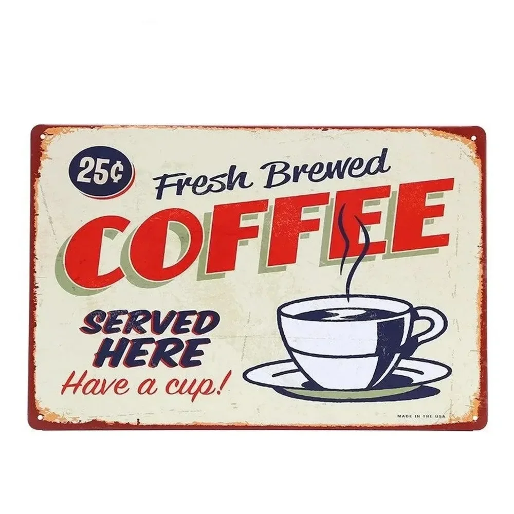 Plaque Metal Signs Drink Coffe - Vintage Fashion Posters 评论和价格