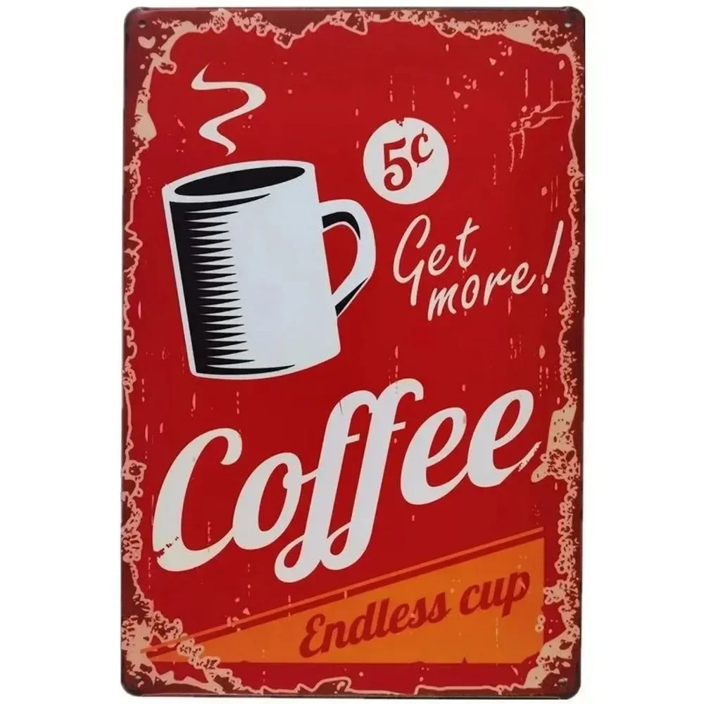Plaque Metal Signs Drink Coffe - Vintage Fashion Posters 评论和价格