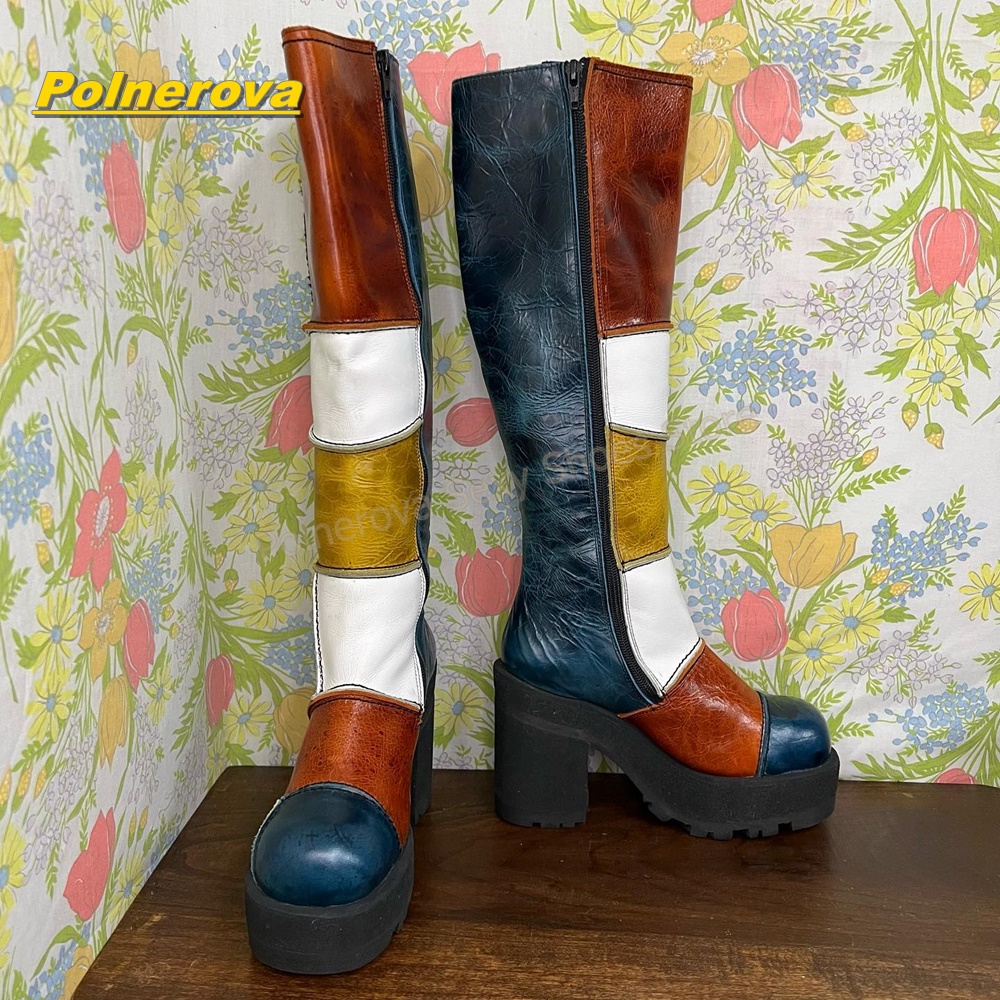 Women Retro Patchwork Leather  - Vintage And Modern Fashion 评论和价格