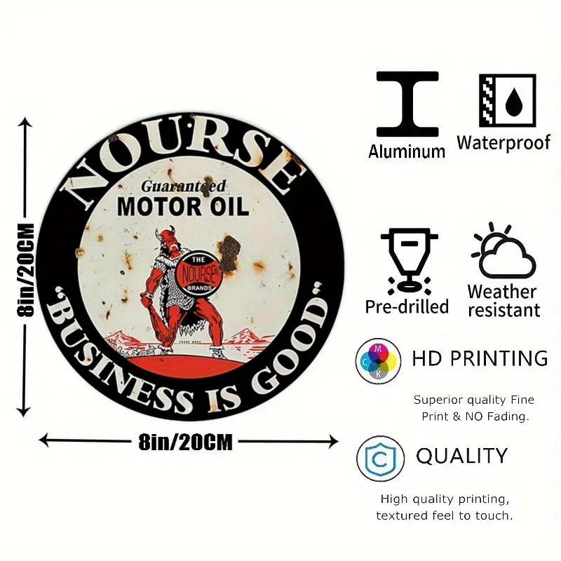 Vintage Motor Oil Sign Round M - Vintage Fashion Posters 评论和价格