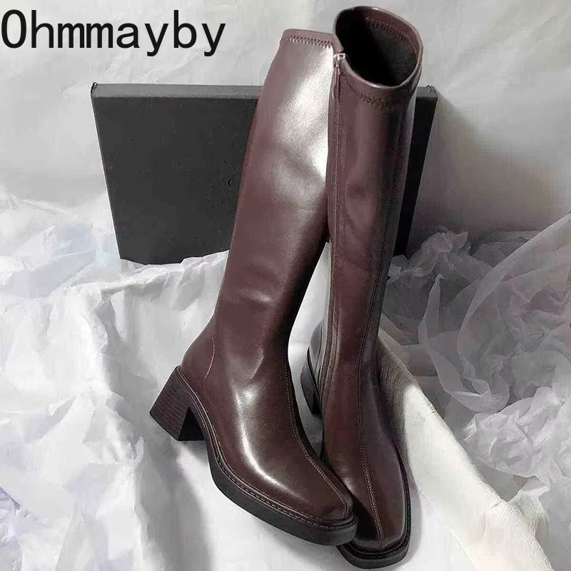 Vintage Thick Heel Women Knee  - Vintage And Modern Fashion 评论和价格