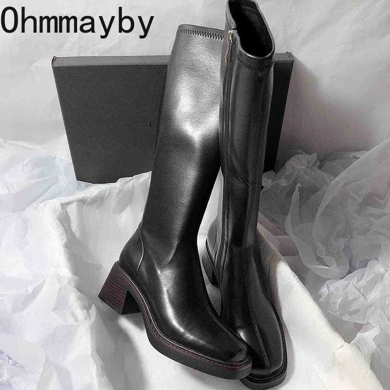 Vintage Thick Heel Women Knee  - Vintage And Modern Fashion 评论和价格