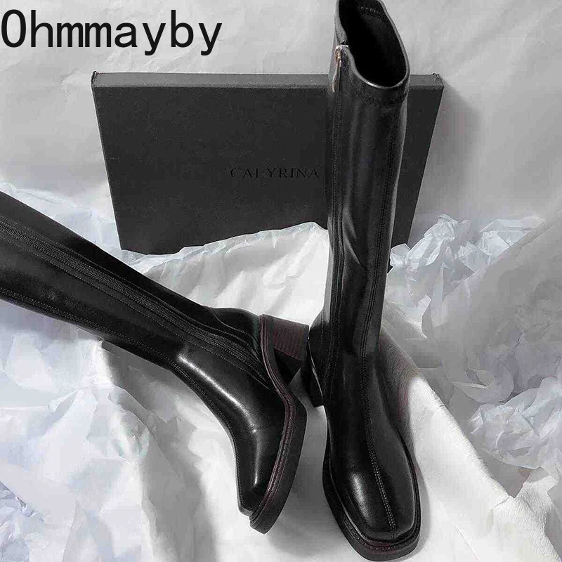 Vintage Thick Heel Women Knee  - Vintage And Modern Fashion 评论和价格