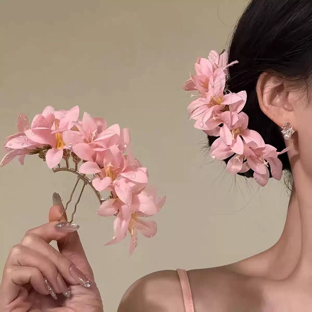 Rose Flower Red Flower Hairpin - Vintage Fashion Ornaments 评论和价格