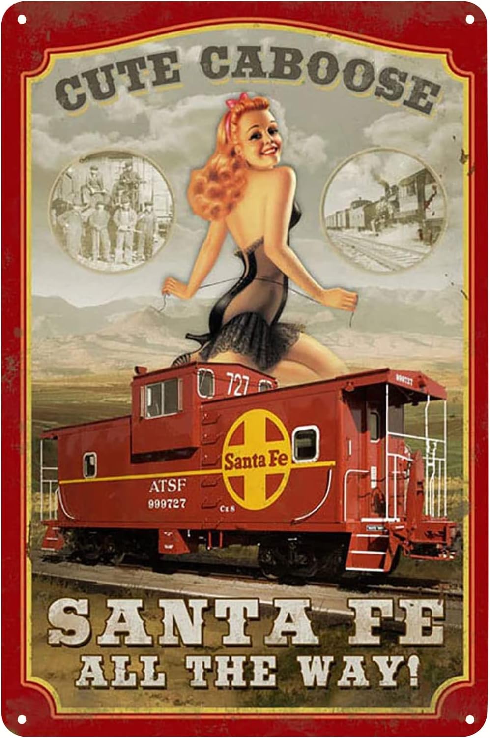 Pinup Girl Railroad Train Post - Vintage Fashion Posters 评论和价格