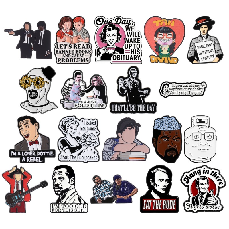 TV Movie Character Enamel Pins - Vintage Fashion Quotes 评论和价格