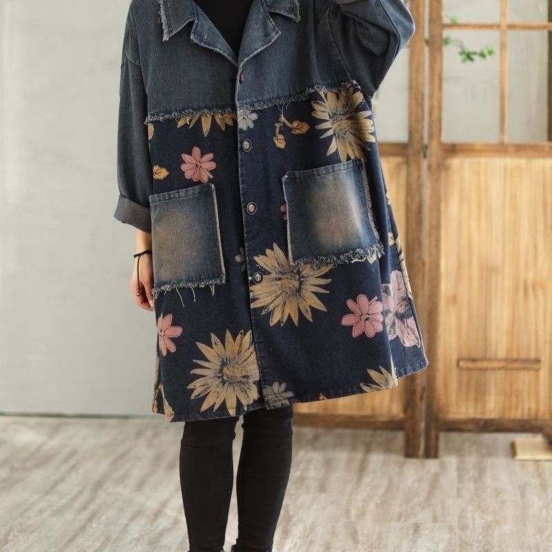 Medium And Long Denim Jacket W - Vintage Trench Coat 评论和价格