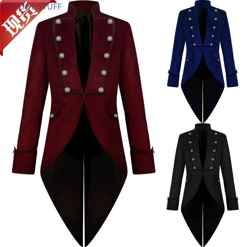 Classic Velet TailCoat Medieva - Vintage Trench Coat 评论和价格