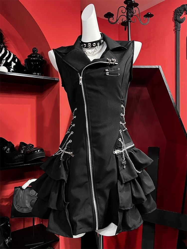 Gothic Sleeveless Short Mini D - Vintage Fashion Subculture 评论和价格