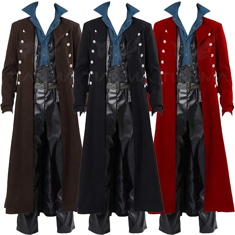 Medieval Men British Style Pun - Vintage Trench Coat 评论和价格
