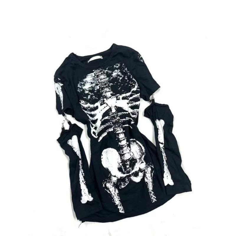 Japanese Gothic Skeleton Graph - Vintage Fashion Subculture 评论和价格