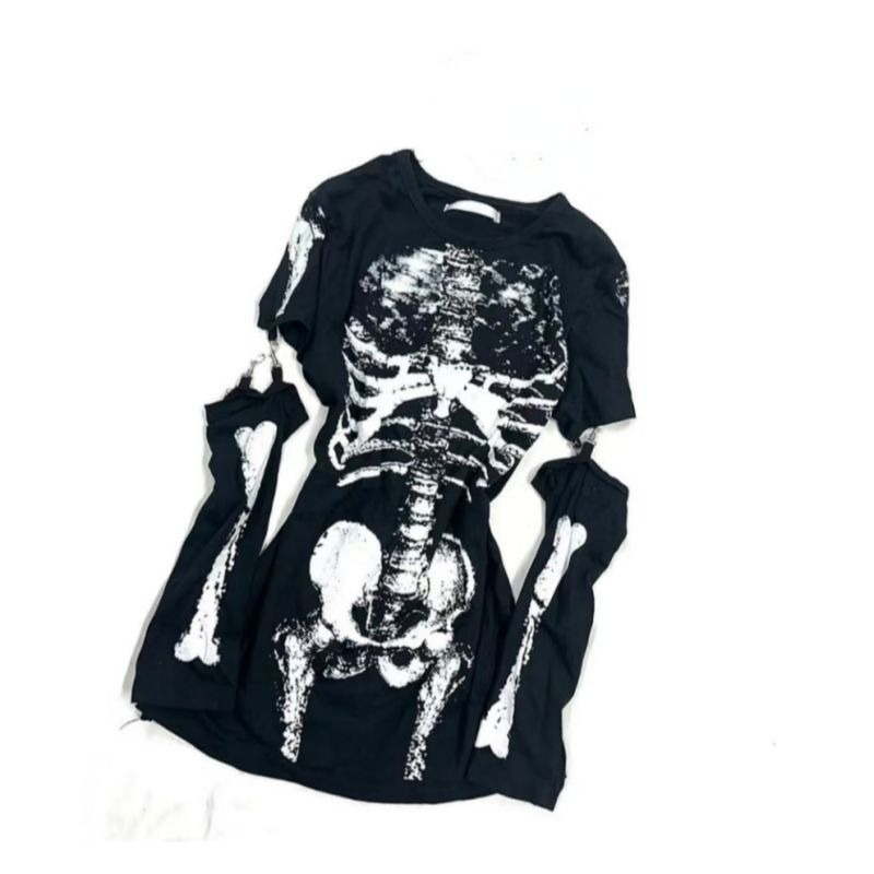 Japanese Gothic Skeleton Graph - Vintage Fashion Subculture 评论和价格