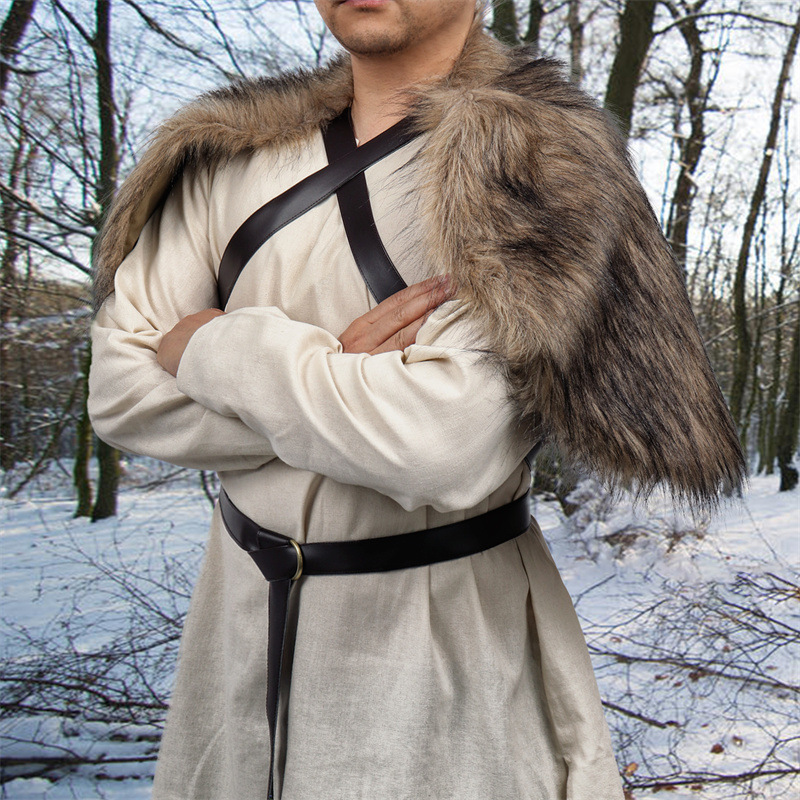 Man Medieval Faux Fur Cape Sho - Vintage Trench Coat 评论和价格