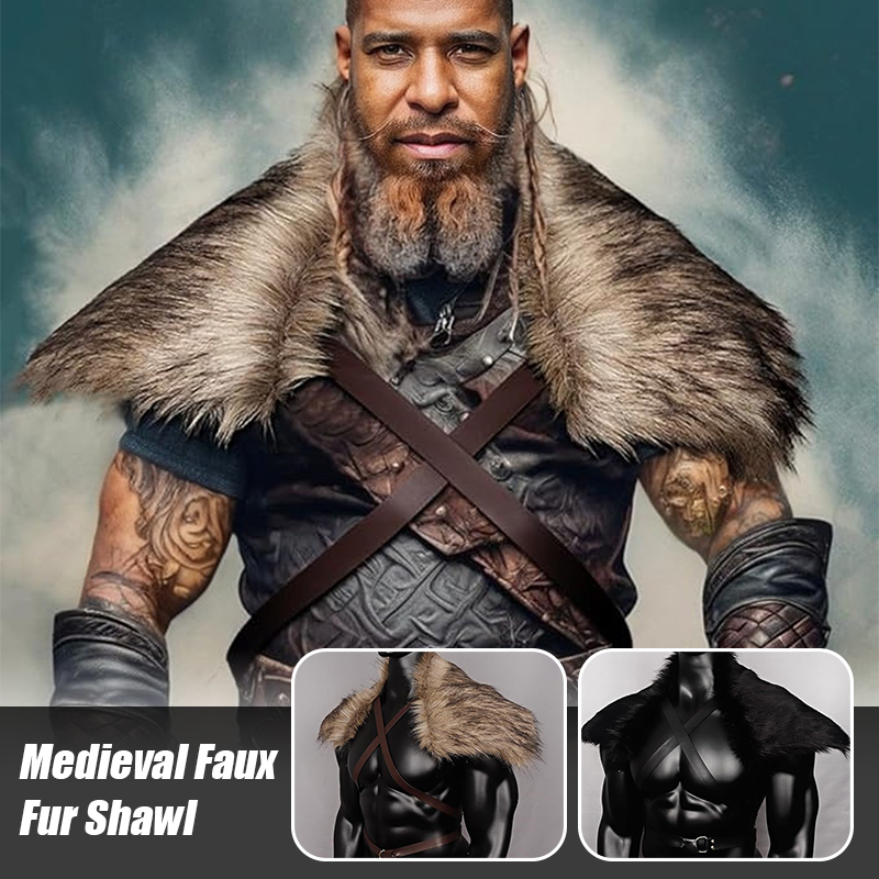 Man Medieval Faux Fur Cape Sho - Vintage Trench Coat 评论和价格