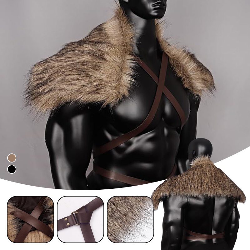 Man Medieval Faux Fur Cape Sho - Vintage Trench Coat 评论和价格