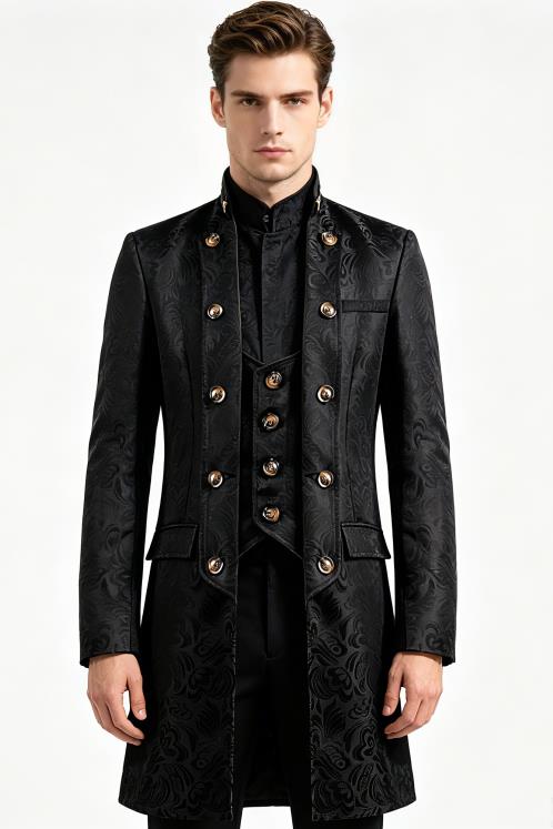 Men Victoria Edwardian Steampu - Vintage Trench Coat 评论和价格