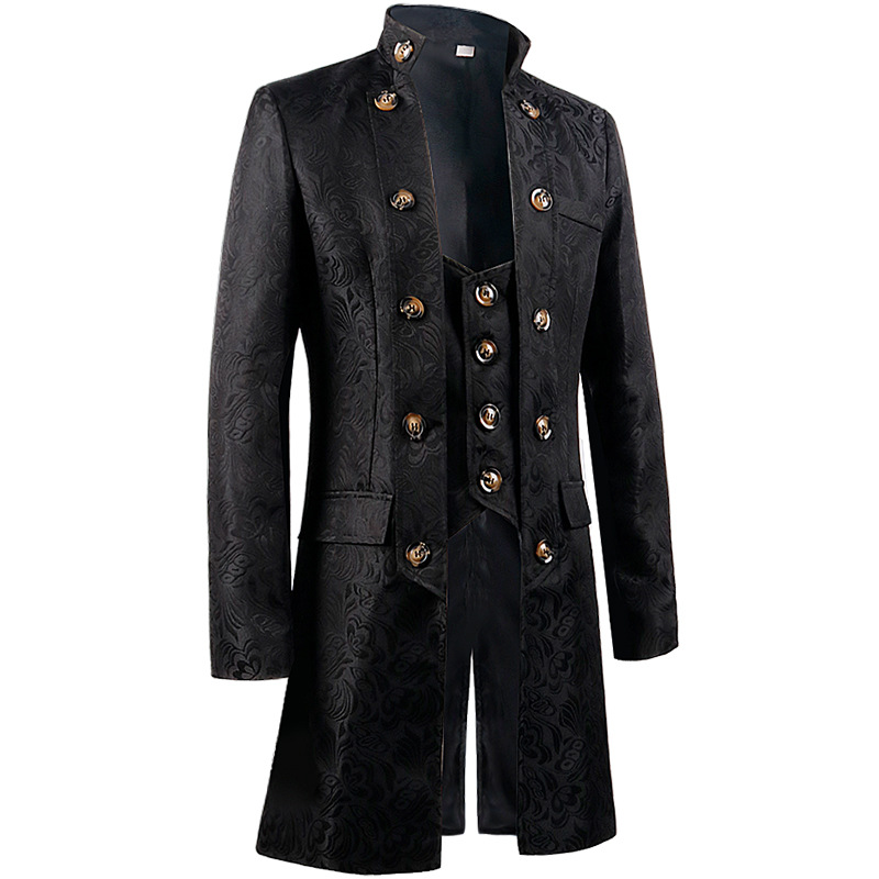 Men Victoria Edwardian Steampu - Vintage Trench Coat 评论和价格