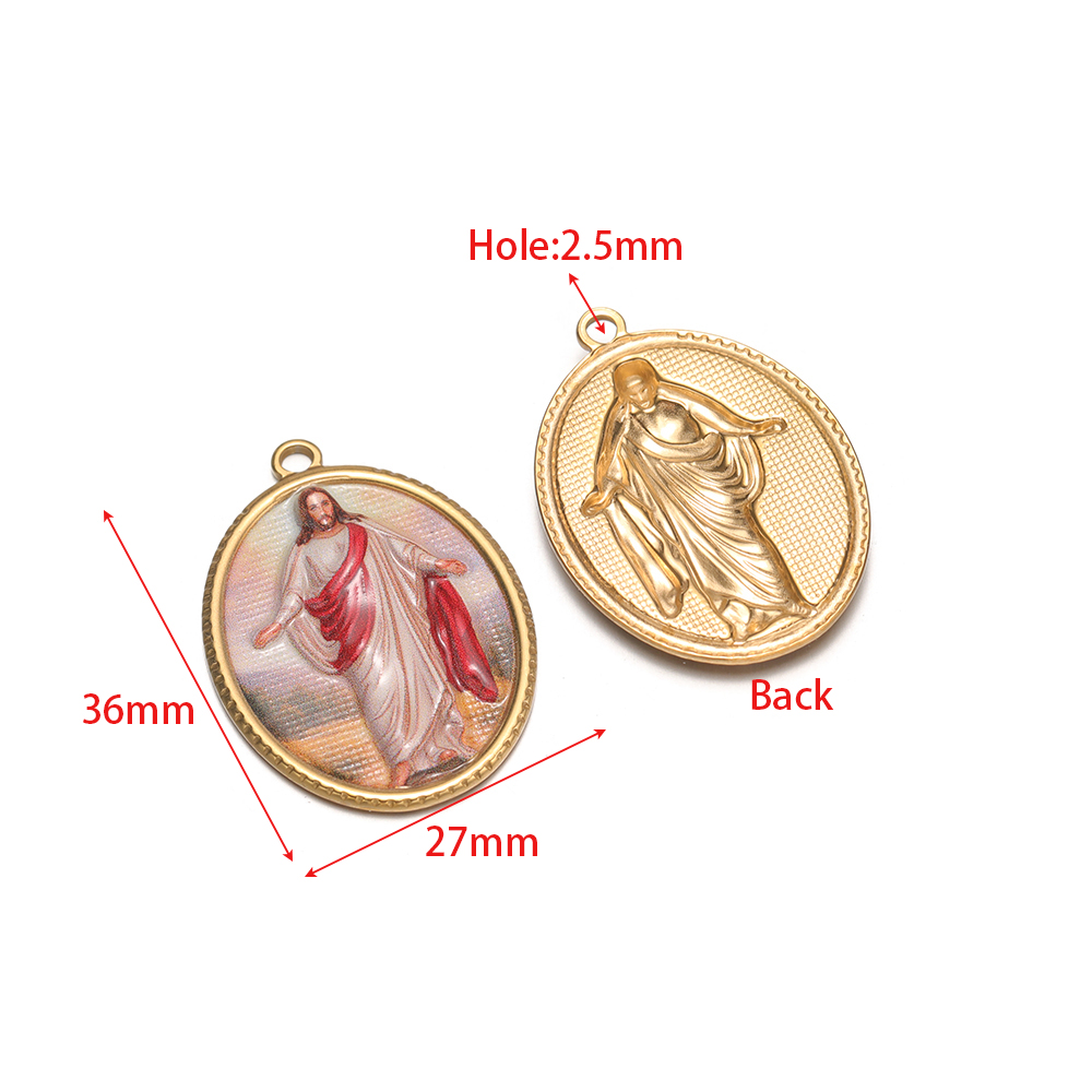 4Pcs Stainless Steel Oval Reli - Vintage Fashion Earrings 评论和价格